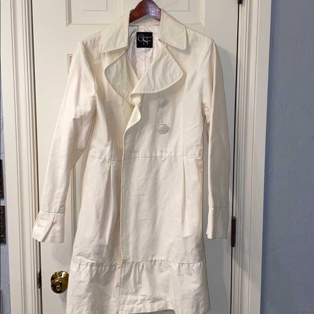 Cream colored peacoat rain jacket!